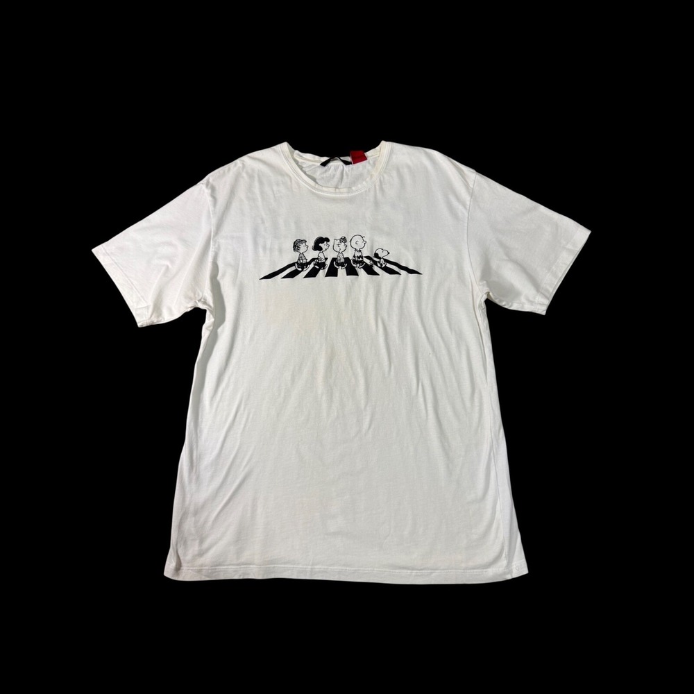LCW Casual‎ Snoopy Peanuts Abbey Road Parody Graphic T-Shirt White Large